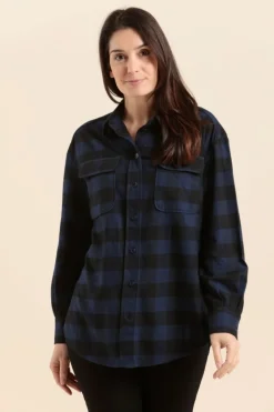 Online chemise CLUSAZ à carreaux en flanelle Femme Chemises, Blouses