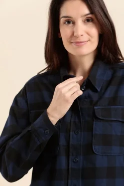 Online chemise CLUSAZ à carreaux en flanelle Femme Chemises, Blouses