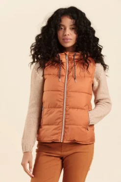 Best Sale doudoune sans manches FLIGA à capuche Femme Doudounes
