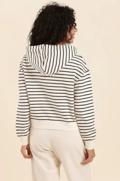 Clearance Gilet zippé rayé à capuche MAEL Femme Sweats|Pulls, Cardigans