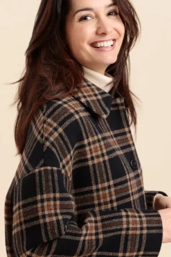 Online manteau long FINLANDE à carreaux Femme Manteaux