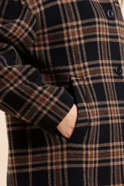 Online manteau long FINLANDE à carreaux Femme Manteaux