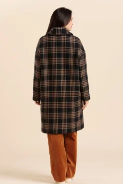 Online manteau long FINLANDE à carreaux Femme Manteaux
