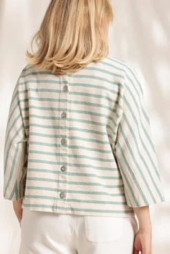 Outlet Marinière cardigan MACOUBA en coton bio Femme Tshirts|Marinières