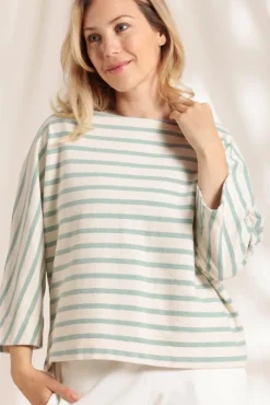 Outlet Marinière cardigan MACOUBA en coton bio Femme Tshirts|Marinières