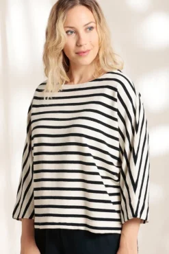 Cheap Marinière cardigan MACOUBA en coton bio Femme Tshirts|Marinières