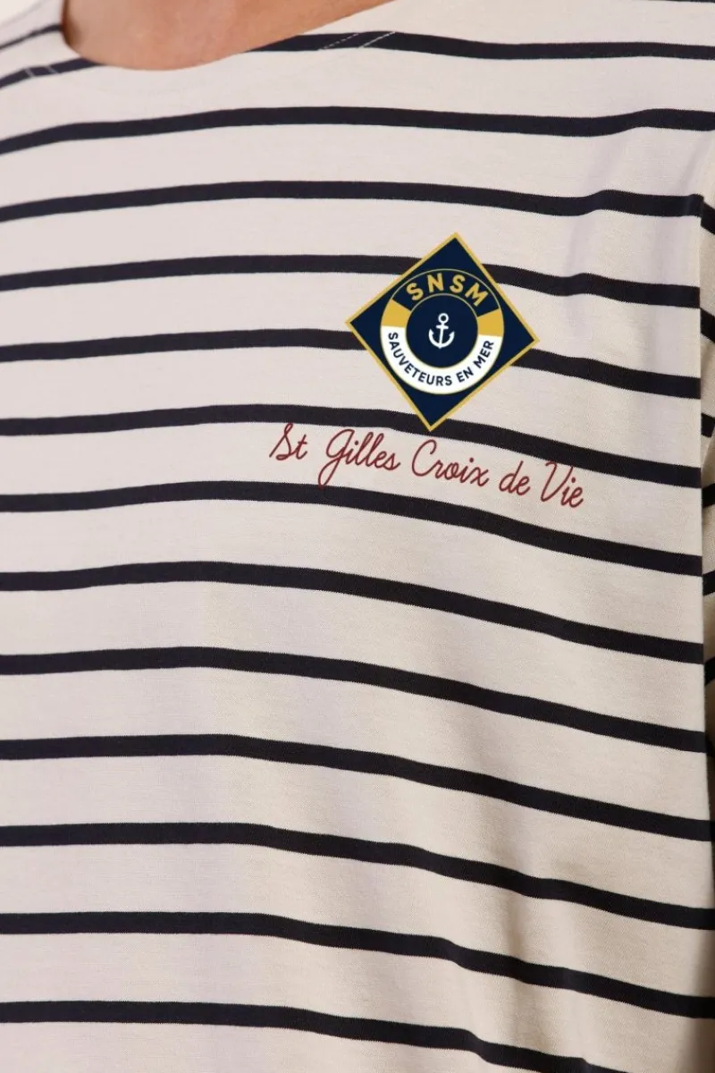 Best Sale Marinière en coton SNSM Homme Marinières, Tshirts
