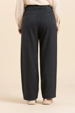 Store pantalon POULIE en flanelle fines rayures Femme Pantalons, Jeans