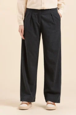 Store pantalon POULIE en flanelle fines rayures Femme Pantalons, Jeans