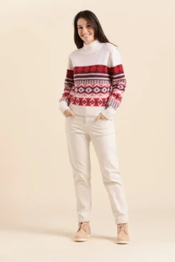 Shop pull jacquard THOLEN en laine Femme Pulls, Cardigans