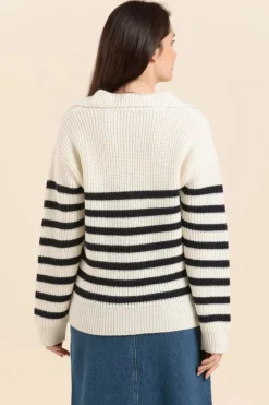 Online pull rayé col vareuse TANGUY Femme Vareuses|Pulls, Cardigans