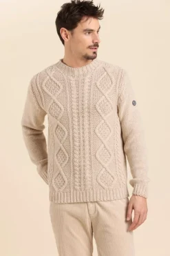 Shop pull torsadé col rond TORPILLE Homme Pulls, Cardigans