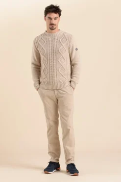 Shop pull torsadé col rond TORPILLE Homme Pulls, Cardigans
