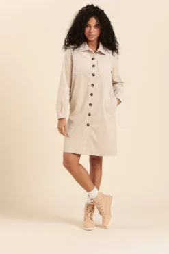 Discount Robe chemise en velours Femme Robes, Jupes