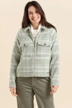 Cheap veste VARRO à carreaux en laine Femme Manteaux|Vestes