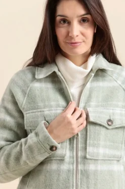 Cheap veste VARRO à carreaux en laine Femme Manteaux|Vestes